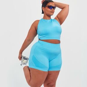 NWT Pretty Little Thing Bright Blue Seamless Bust Sport Bra S